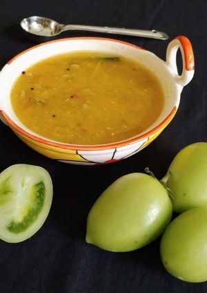 A picture of Green Tomato Dal.