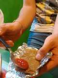 Tamal de piloncillo con mermelada correa para la Candelaria