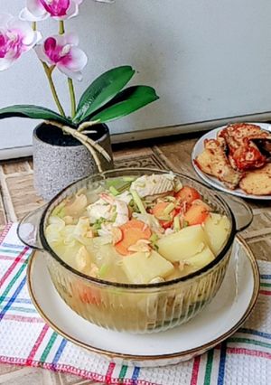 Foto resep Sup Ayam kaldu udang