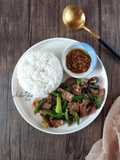 Tumis Se'i Sapi Jamur Cabe Ijo
