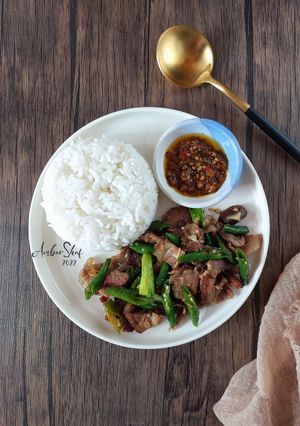 Foto resep Tumis Se'i Sapi Jamur Cabe Ijo