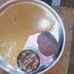 A picture of Horsegram Sambhar and Stir fry.