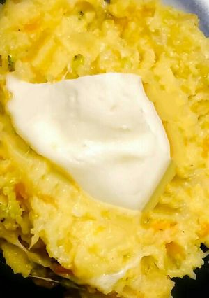 Una foto de Polenta con Verduras