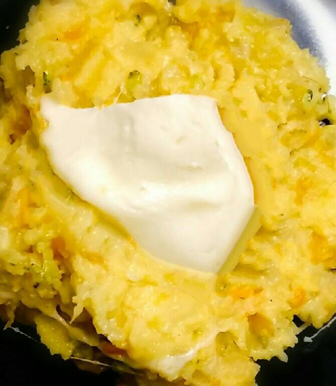 Una foto de Polenta con Verduras