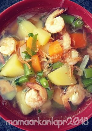 Foto resep Sop udang sayuran mudah