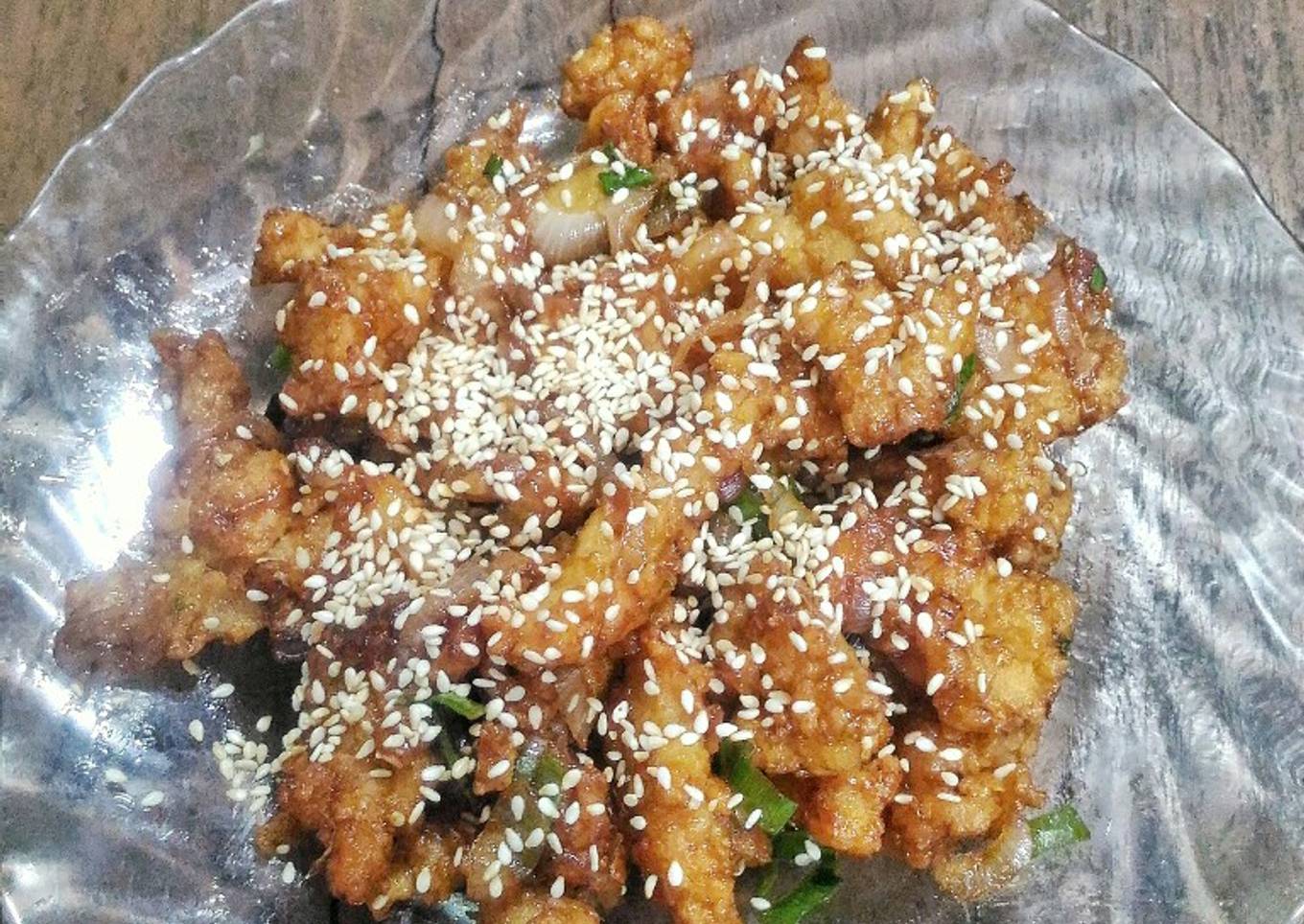Ayam goreng crispy saus madu