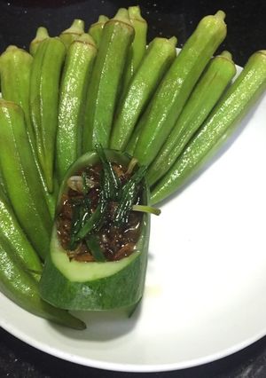 Hình của món Cà bắp hấp chấm kho quẹt.