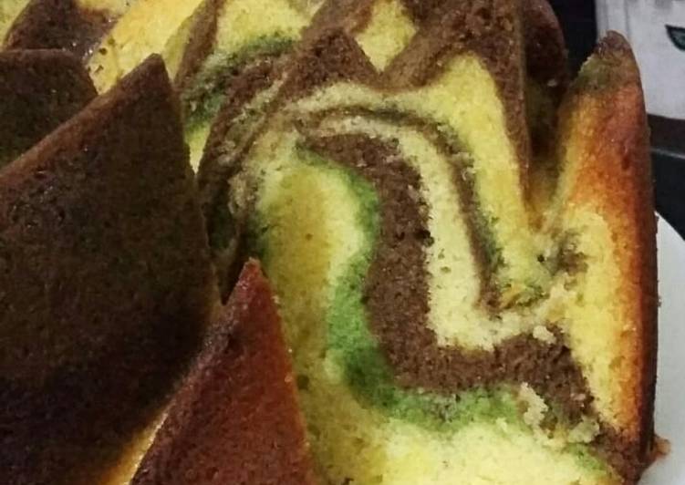Cara Membuat Green Tea Marble Pound Cake Yang Renyah