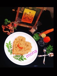 हार्ट शेप सूजी उपमा(Heart shape suji upma recipe in Hindi) रेसिपी मुख्य फोटो