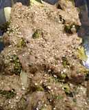 Tm5 - Brócoli/Coliflor (al vapor) con Batata, bechamel & Crumble