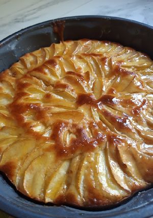 صورة لوصفة كيكة بالتفاح