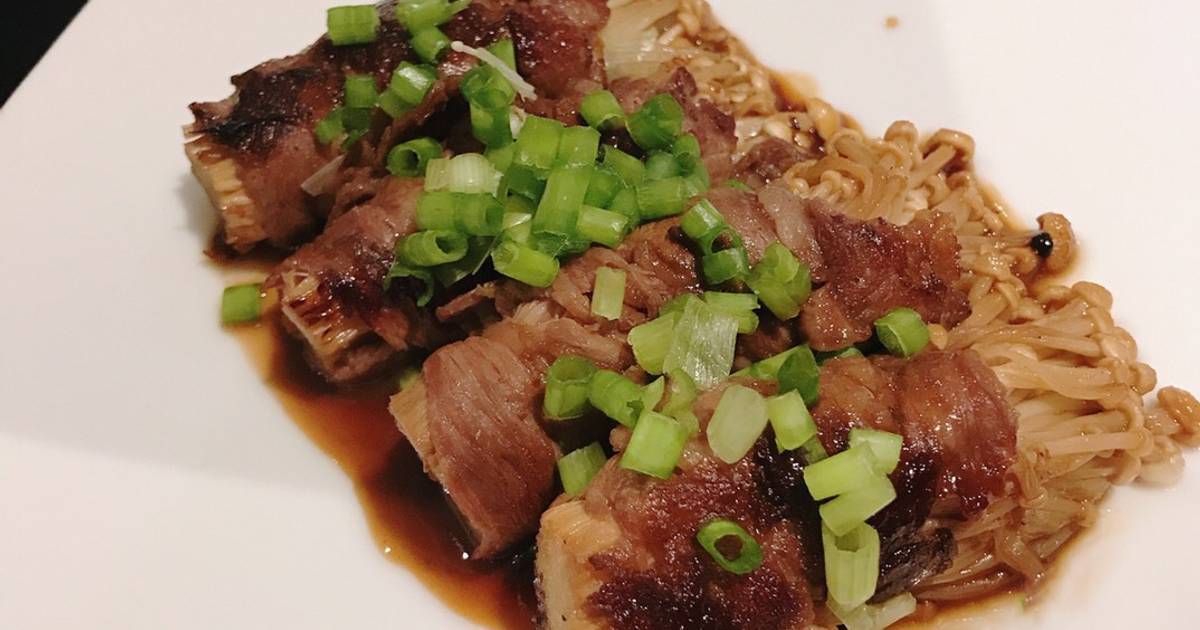 Japanese Enoki Beef Rolls Recipe by Yumyummonster (Simple•Easy•Tasty