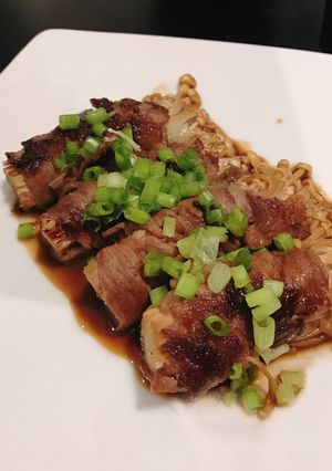 A picture of Japanese Enoki Beef Rolls.