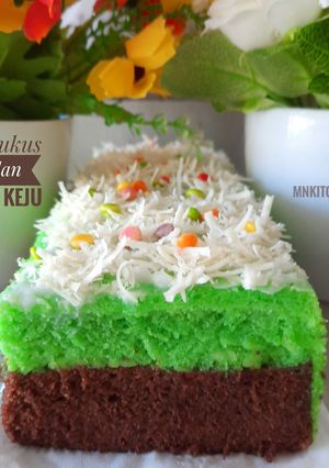 Foto resep Bolu kukus pandan coklat keju⭐
