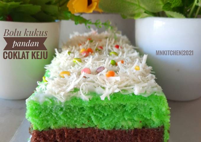 Bolu kukus pandan coklat keju⭐