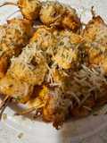 Garlic Parmesan chicken skewers