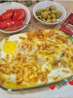 عکسی از دستور سیب زمینی تخم مرغ پنیری 😋