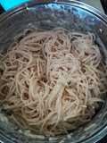 Spaghetti blanco con mega queso