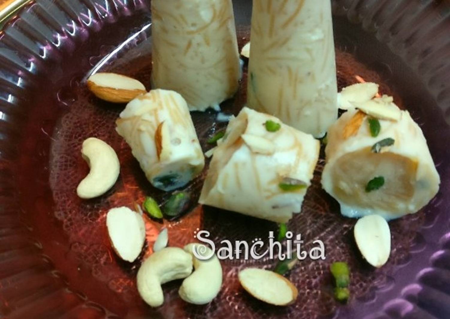 Butterscotch custard flavoured kulfi falooda Recipe by Sanchita Mittal