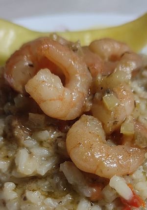 Una foto de Camarones al pil pil (con ají verde)
