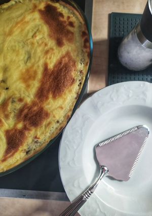 Φωτογραφία της συνταγής Φακές μπολονέζ με πατάτες και μπεσαμέλ γιαουρτιού στο φούρνο!