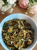 Tumis daun singkong udang papai/belacan
