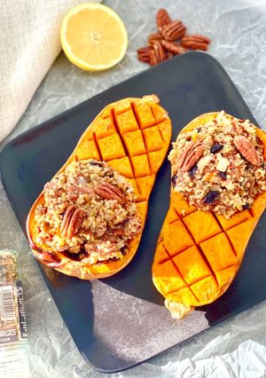 Une photo de Courge butternut farcie au quinoa