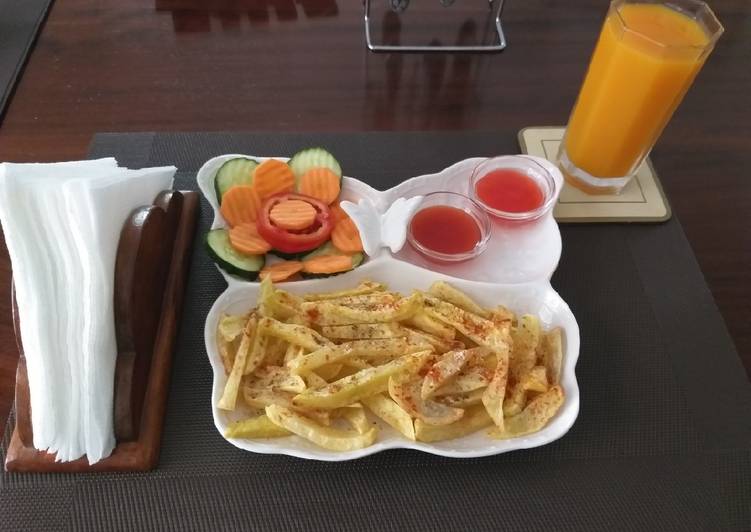Recipe of Award-winning Home made french fries with salads #All star recipe contest