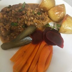 A picture of Almond crusted Pork sirloin steak.