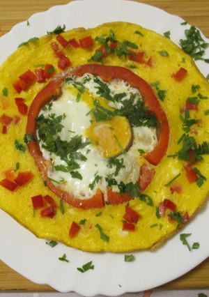 Paprikás 🌶️ hagymás 🧅tojáskarika 🍳 recept fotója