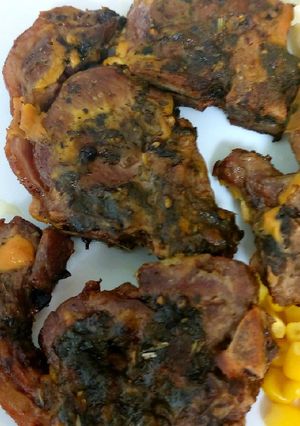A picture of My Roasted Dijon & Herbs Lamb Chops 😋.