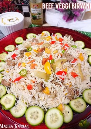 A picture of Beef veggies biryani😋😍😘.