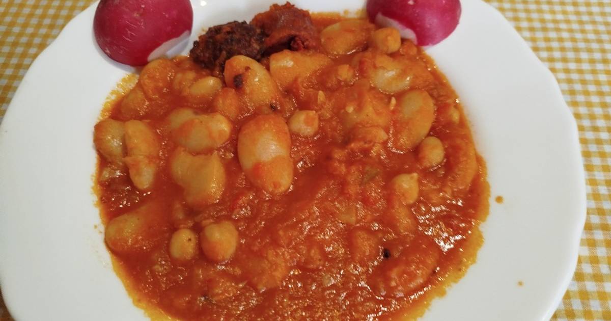 Cascote Rojizo Garbanzos y Garrofón en cascote Receta de Antonia García Fernández- Cookpad