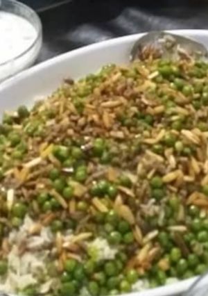 صورة لوصفة أرز بالبازلاء