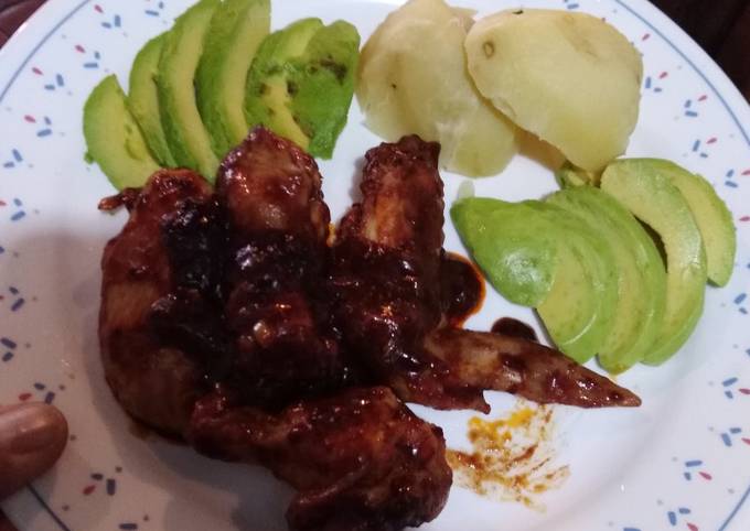 Alitas de pollo en salsa bbq Receta de Juank- Cookpad