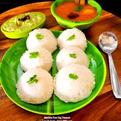A picture of Idli Chutney Sambar - South Indian Wholesome Breakfast.