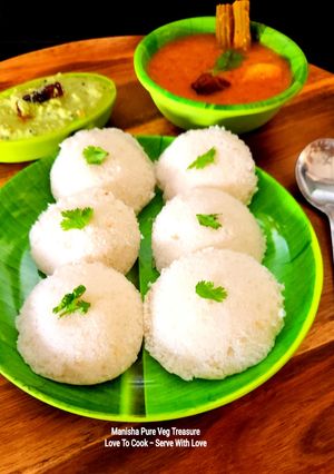 A picture of Idli Chutney Sambar - South Indian Wholesome Breakfast.