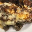Lasaña de plátano maduro con carne