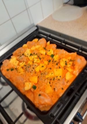 A picture of Oven baked chicken.