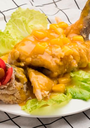 Hình của món Cá chẻm sốt xoài.