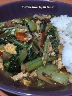 Foto resep Tumis Sawi Hijau Orek Telur