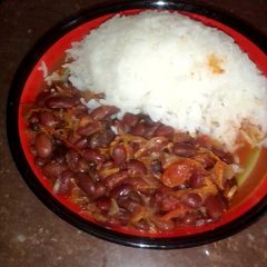 A picture of Rice and beans.