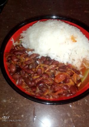 A picture of Rice and beans.