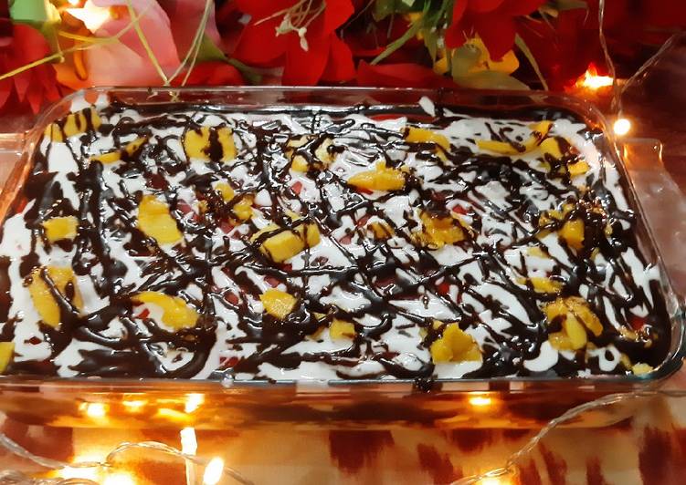 Easiest Way to Make Ultimate Mango, chocolate, strawberry trifle