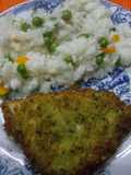 Filetes de pescada com arroz