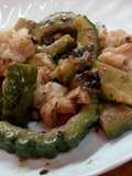 Stir - Fry Bitter Cucumber and Shrimp in Black Bean