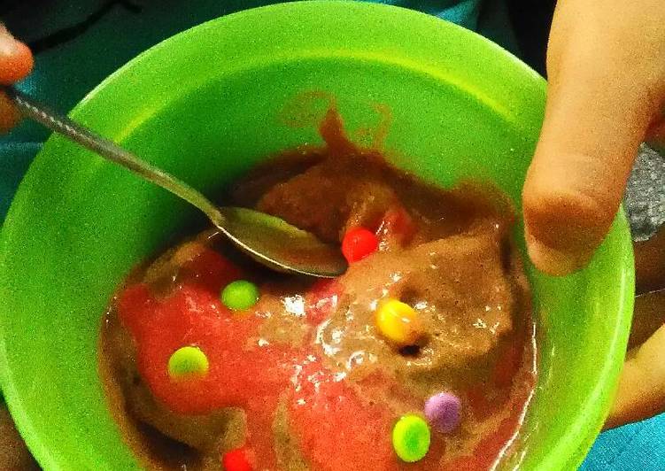 Resep Es krim pisang saus jambu merah (for todler) Anti Gagal
