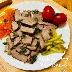 Leg of lamb baked with oranges A picture of Leg of lamb baked with oranges.
