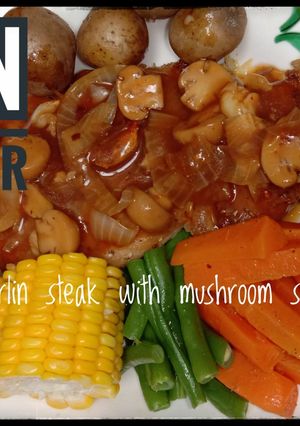 Foto resep Marlin steak with mushroom sauce