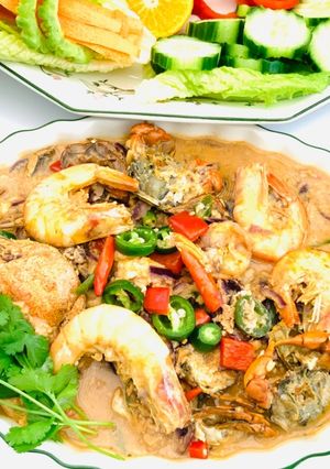 รูปของ เมนู หลน เต้าเจี้ยว ใส่ปู กับกุ้ง ติดตาม พี่กันยา ที่ ได้ที่ช่อง KuK Easy Easy Thai Food